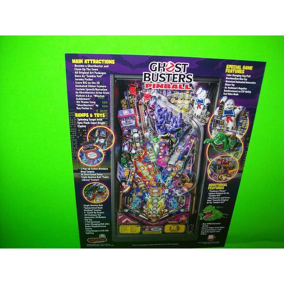 Ghostbusters Pro Pinball FLYER Original Spooky Ghosts Halloween Art 8.5" x 11" - Picture 3 of 5